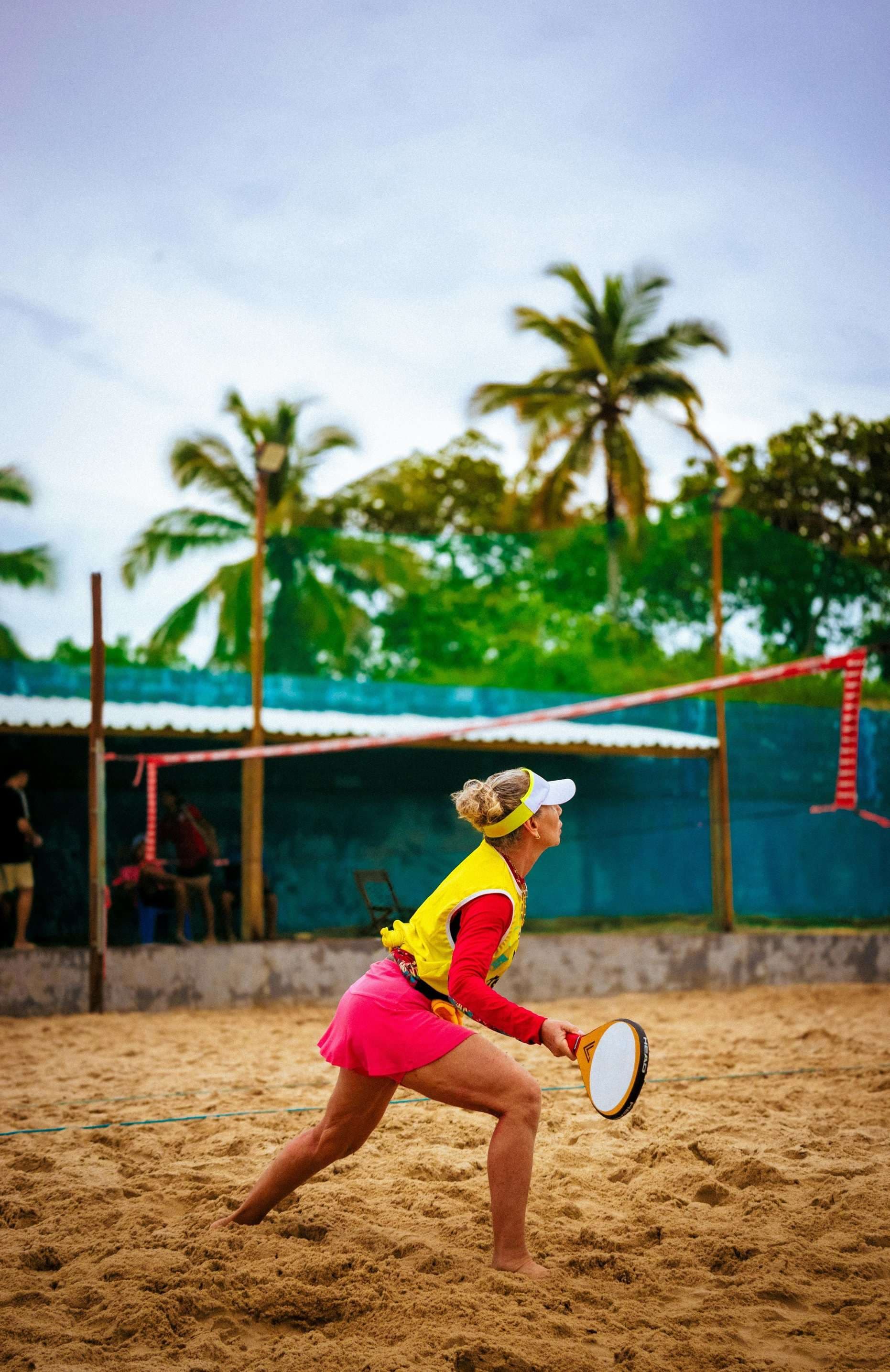 Athlete during a beach tennis match